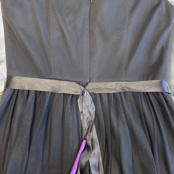 DB STUDIO Cocktail Dress Women’s Small 4/6 Navy Blue Sweetheart Sheer Illusion - Picture 15 of 15